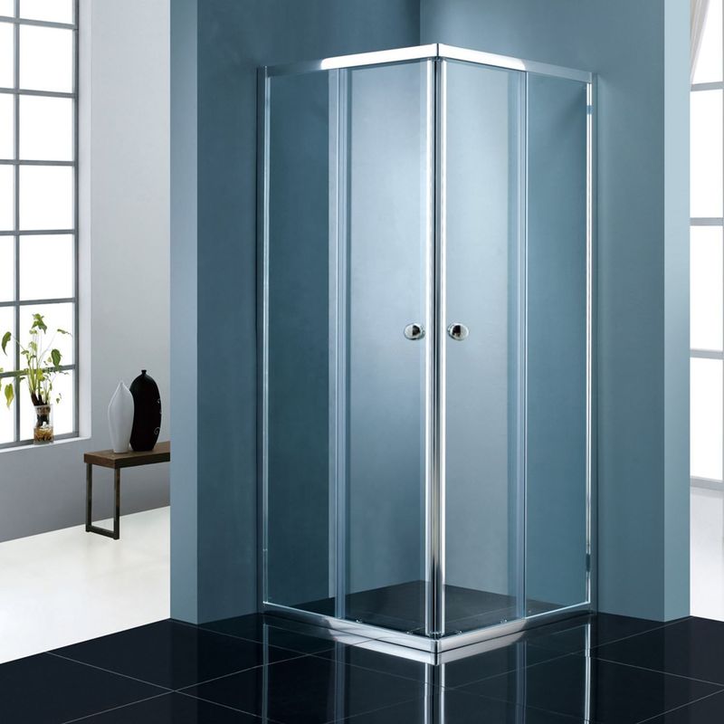 Bws - Douchecabine - Vierkant - 90x90 cm - 2 Schuifdeuren - 5mm Helder Glas