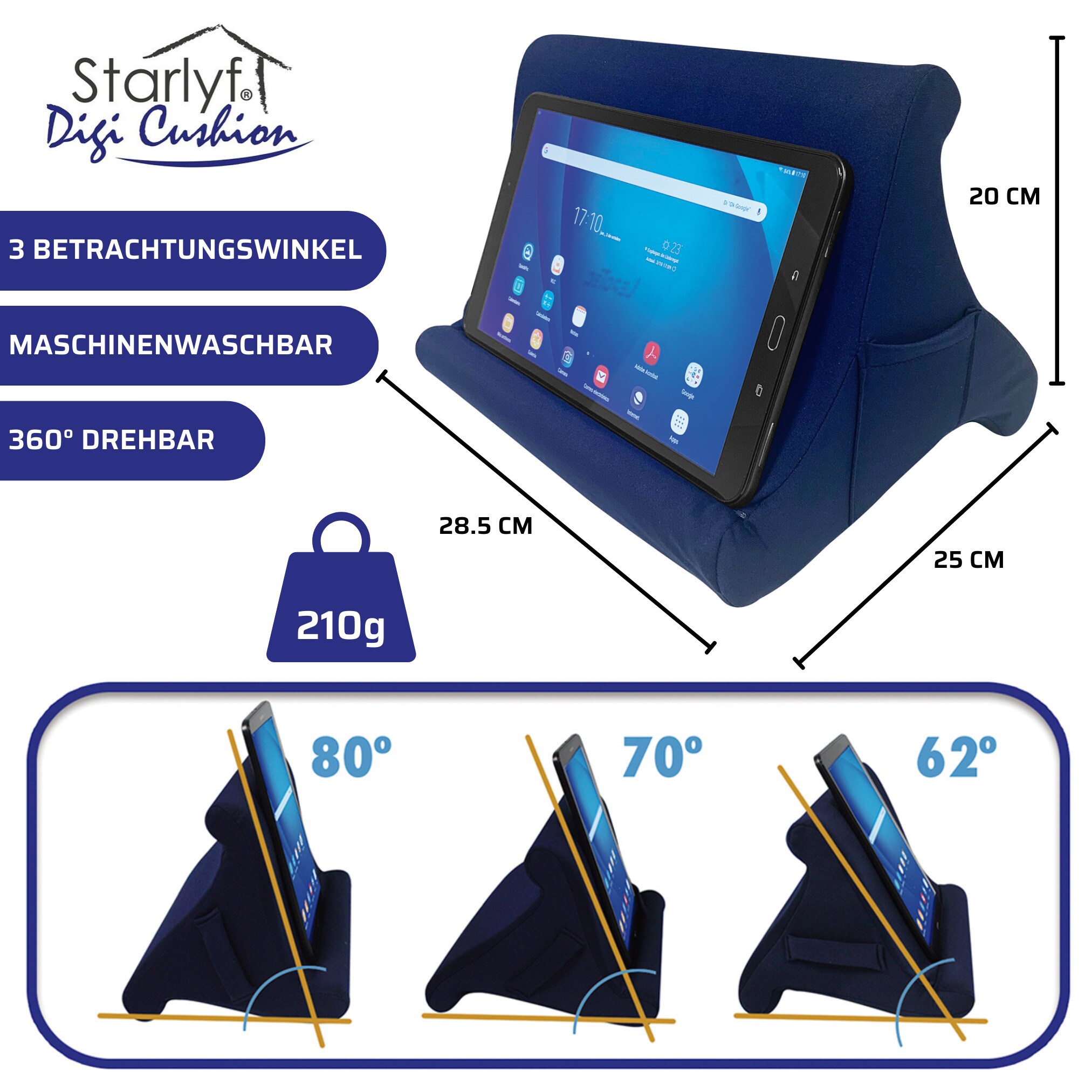 Starlyf® Dreieck Tabletkissen - Lese - Kissen - Buchkissen Digi Cushion