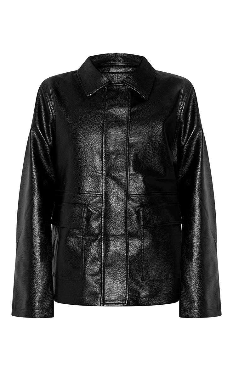Noir Veste Oversize En Synthétiquecuir