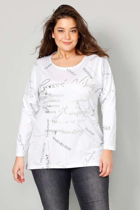 T-Shirt, Writing-Print, Rundhals, Langarm