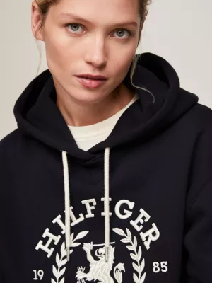 Moletom com capuz de corte regular com o logotipo TH Crest