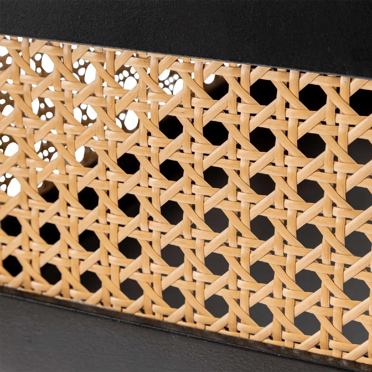 Atmosphera, Createur D'Interieur Atmosphera Lot de cagettes en cannage - Beige et Noir