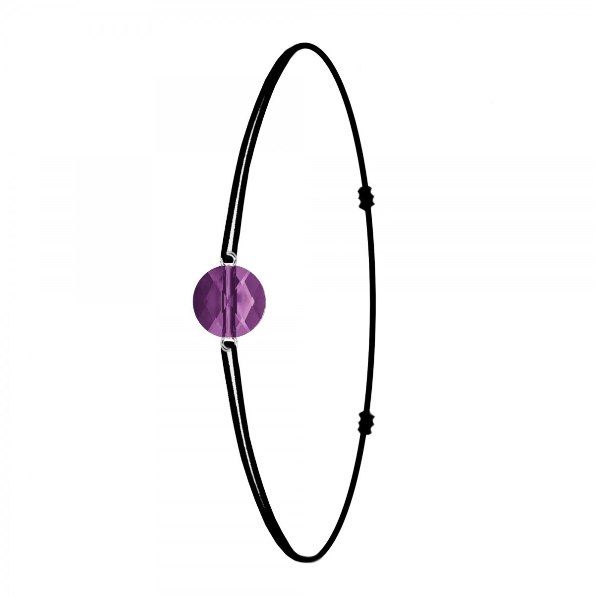 Bracelet élastique noir SC Crystal orné d'un Cristal scintillant