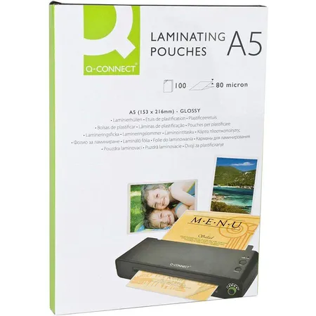 Q-Connect Laminiertaschen A5 2x80my glänzend, 100 Stück