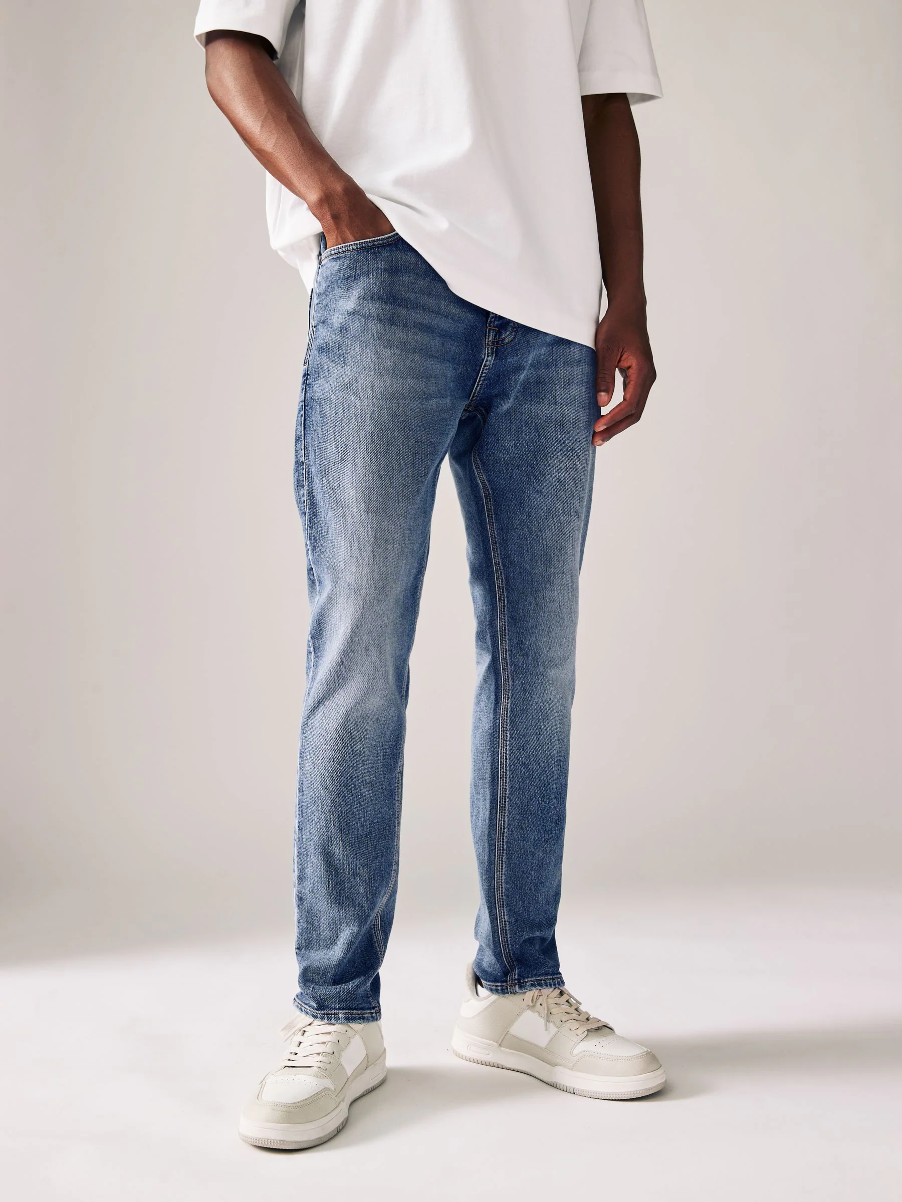 Vintage lichtblauw - Strakke Pasvorm - Comfortabele stretchjeans