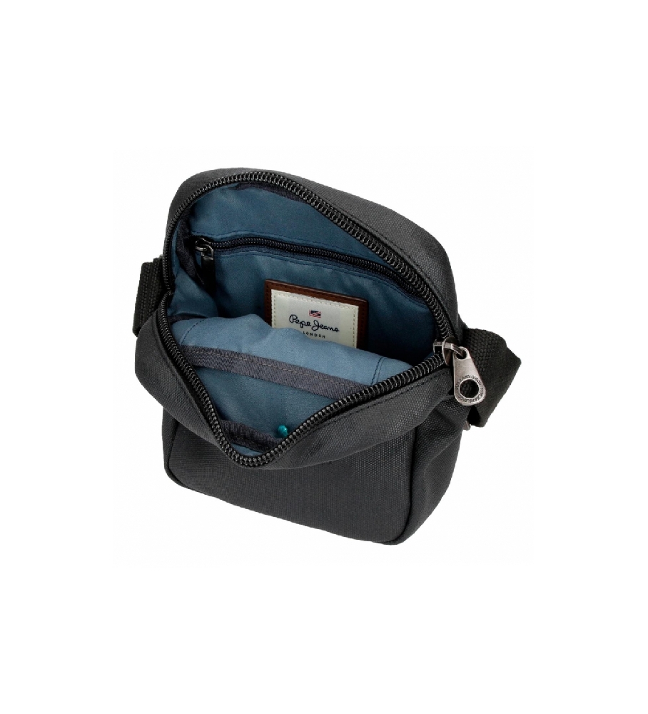 Bolsa de ombro Pepe Jeans Court, preta - 15x19,5x6cm -