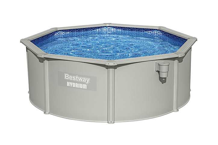 Piscine tubulaire acier gris rond Hydrium ⌀360 x H. 120 cm