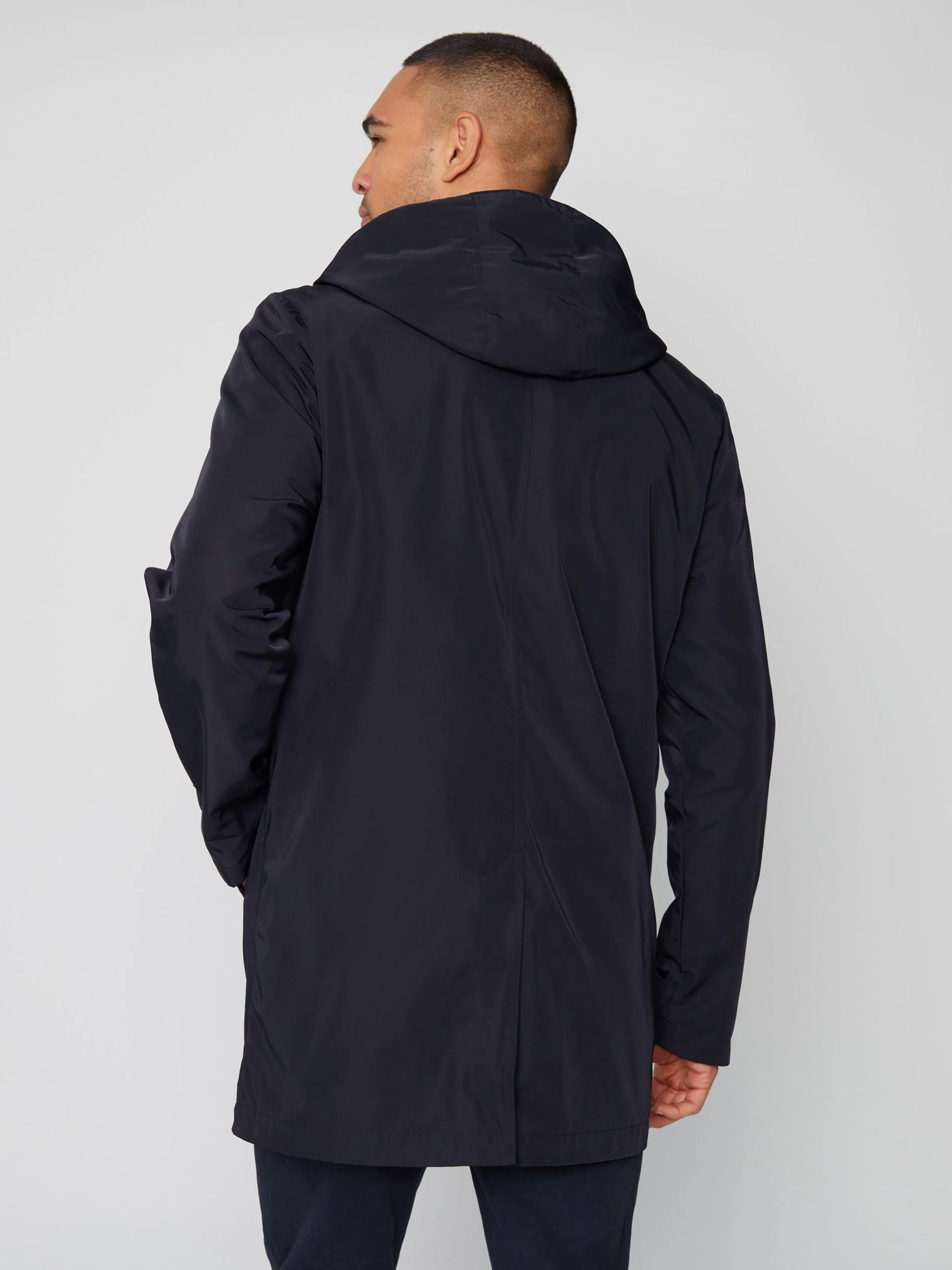 Donkerblauw - Threadbare Showerproof Zip Up Hooded Waterproof Raincoat