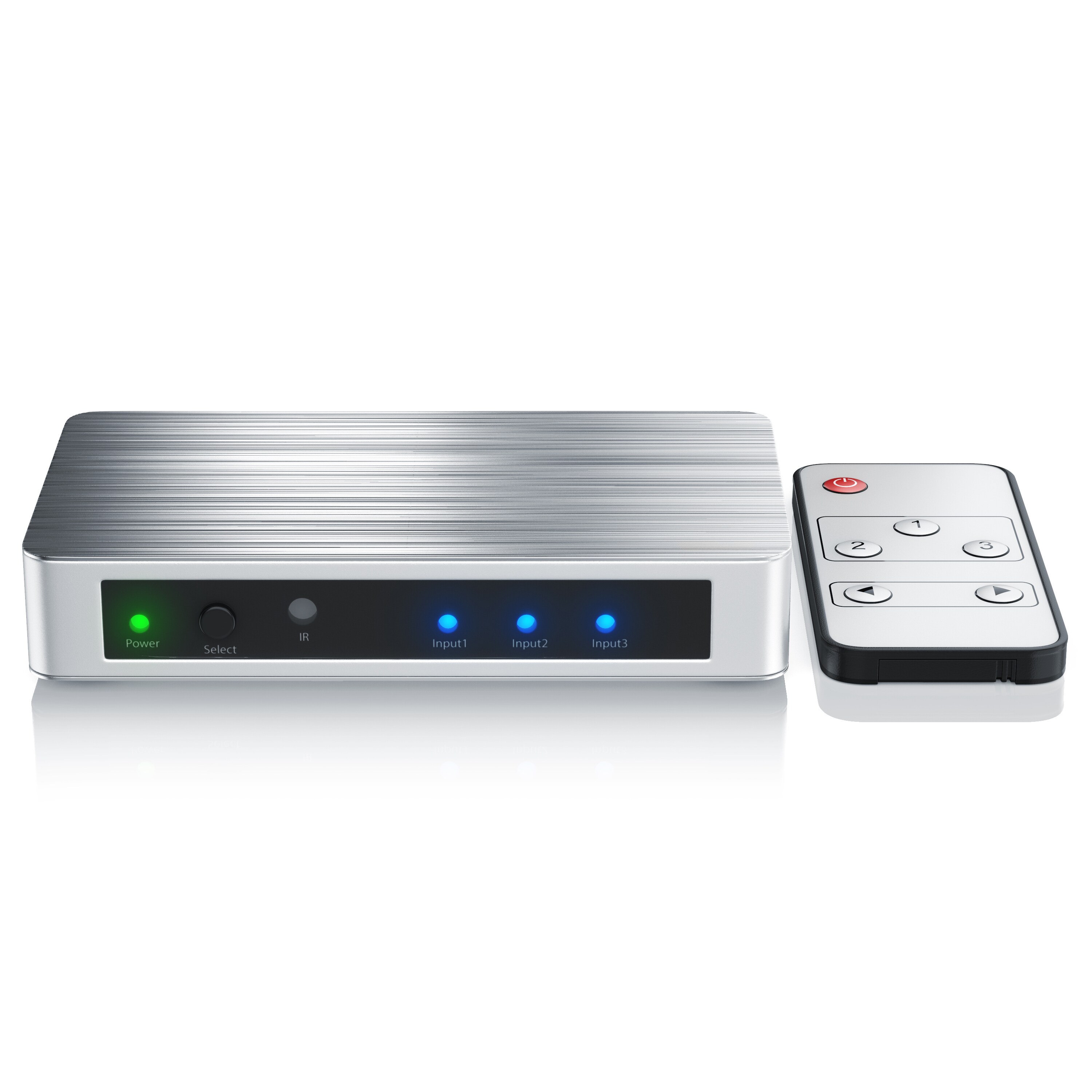 Primewire 3-Port 4k UHD HDMI Switch mit Fernbedienung & Netzteil 3x HDMI IN / 1x HDMI OUT