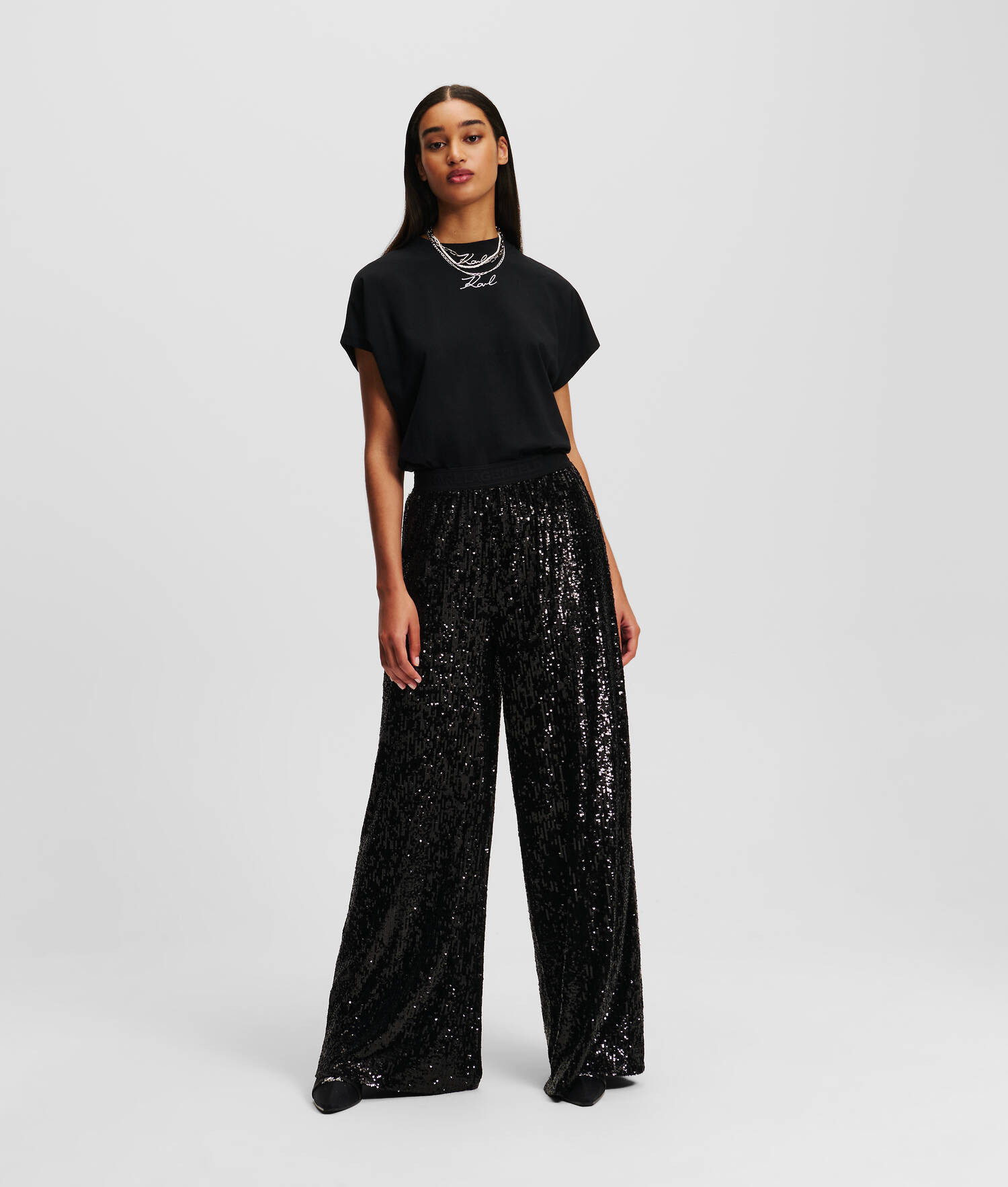 PANTALON EN JERSEY À SEQUINS