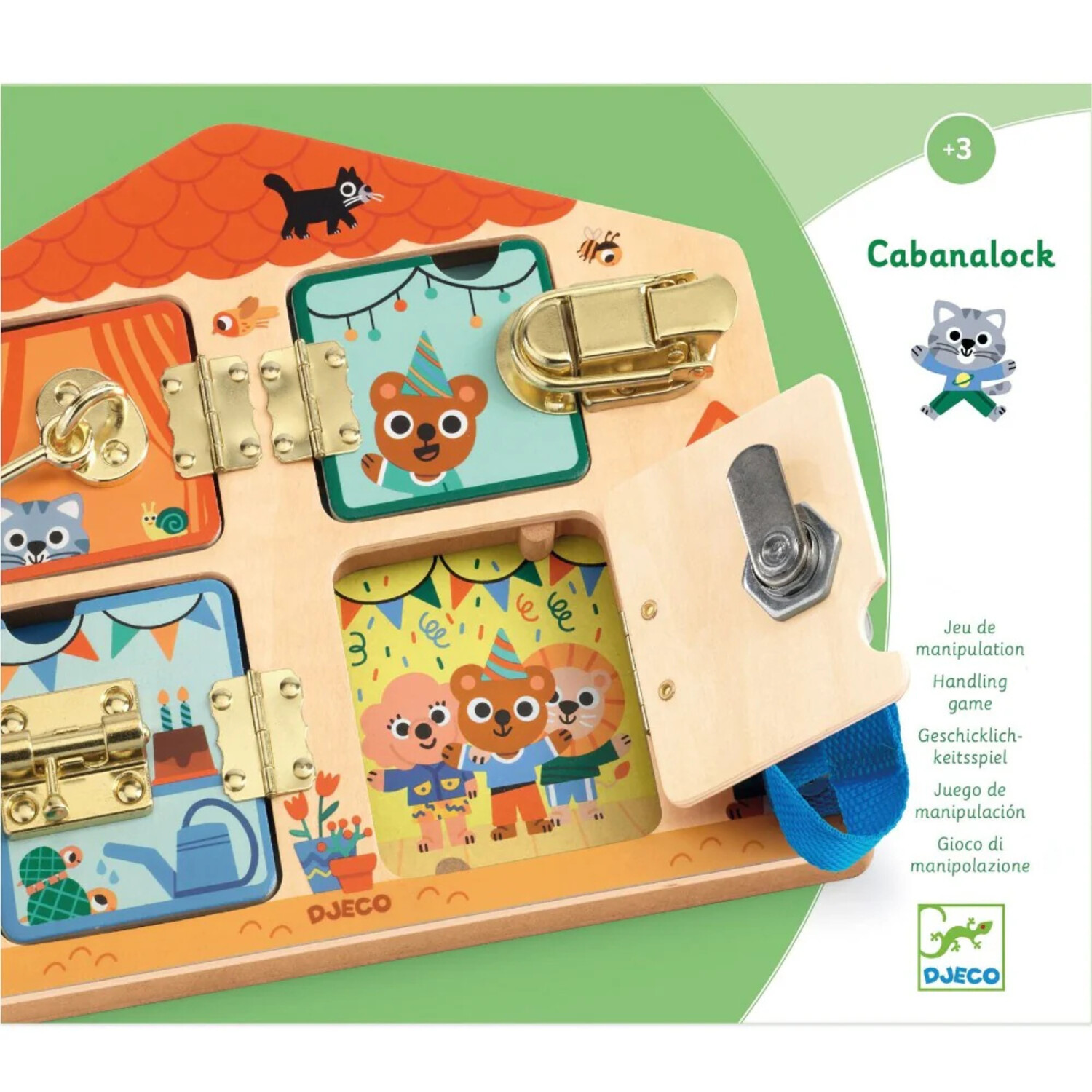 Djeco | Houten grendelbord Cabanalock