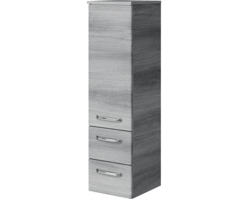 Pelipal Kumba badkamermeubelset (B x H x D): 137 x 200 x 50 cm, grafietkleurige fronten, 5-delige set inclusief glazen wastafel, hoge kast en onderkast (99.770326192)