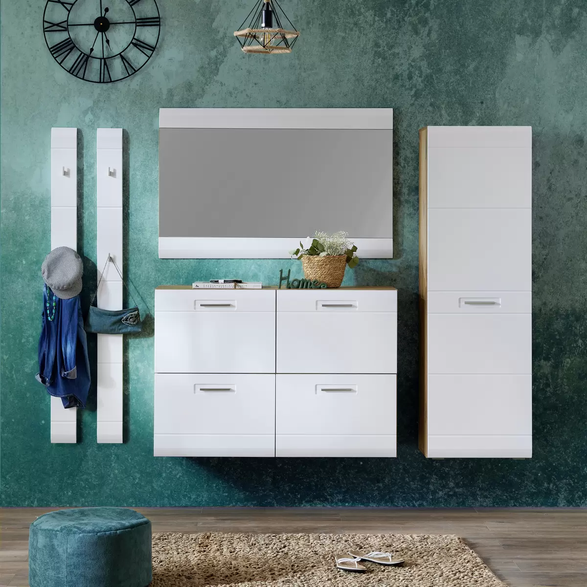 Garderobenspiegel Auris weiss