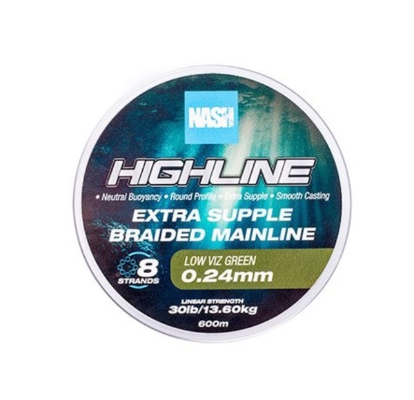 Tresse flottante Nash TT Highline Floating Braid Verte (600m)