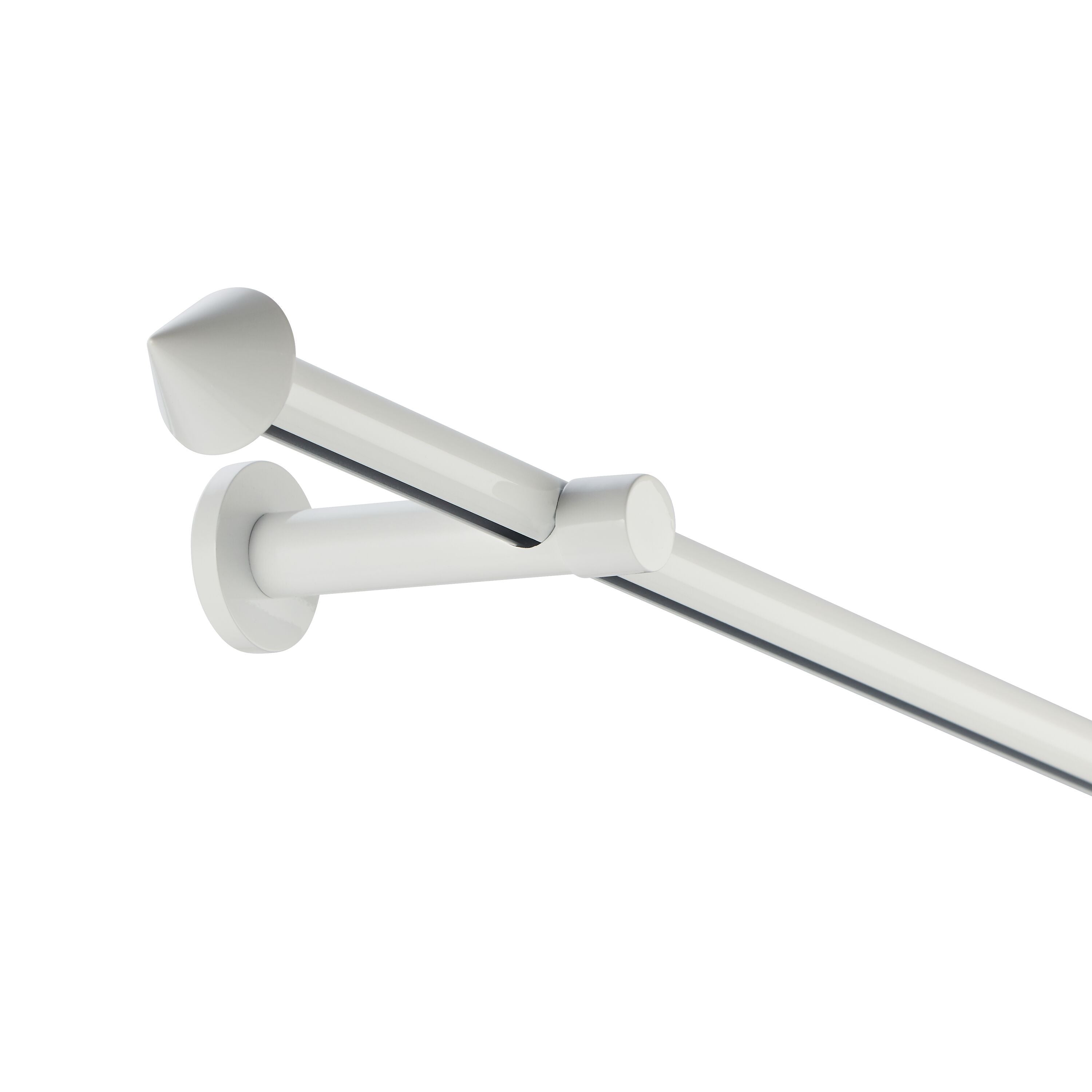 WEISS Vorhangstange mit Innenlauf - Weiss / B: 160.0 cm