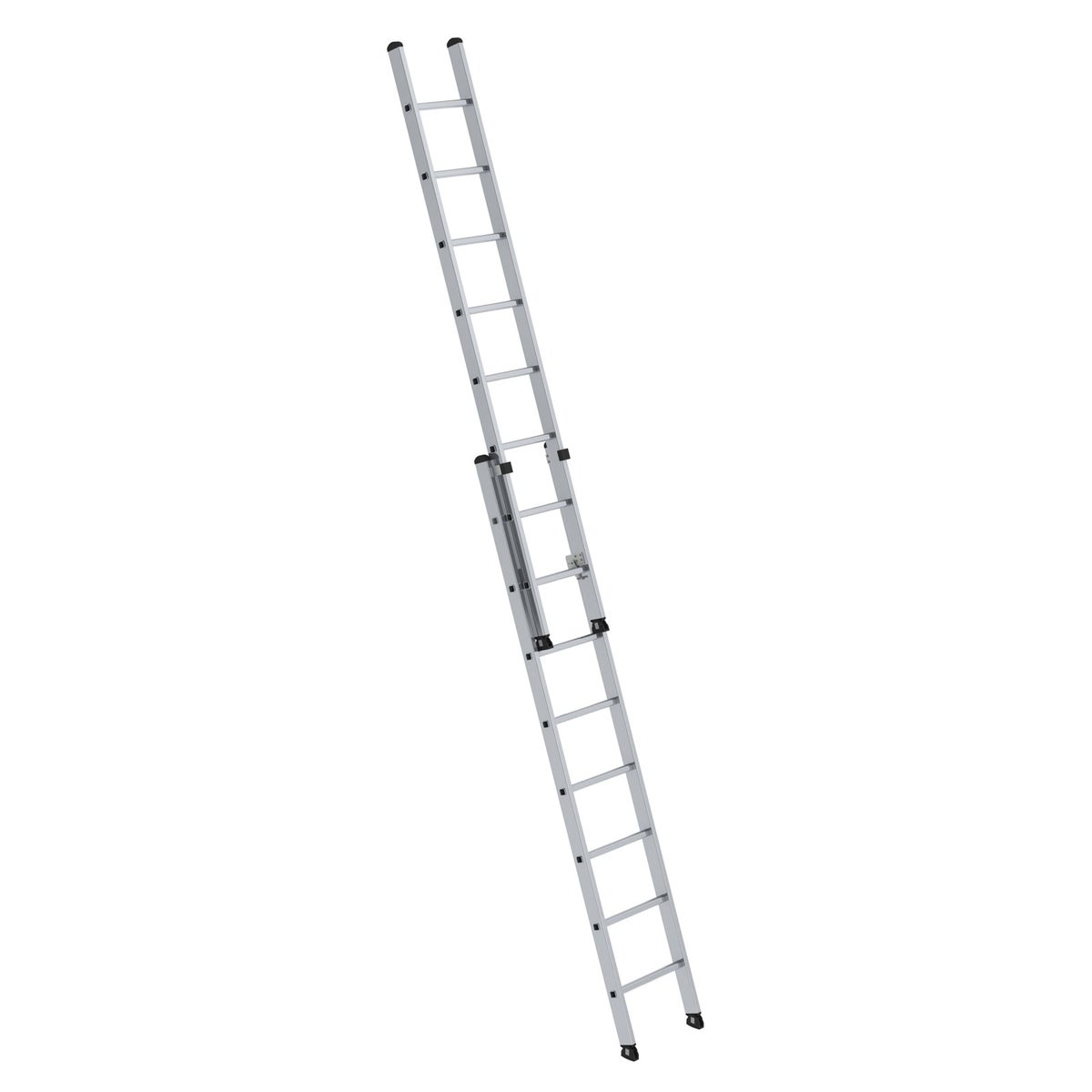 MUNK Aluminium Uitschuifladder, 2-delig, zonder dwarsbalk, 2x8 sporten