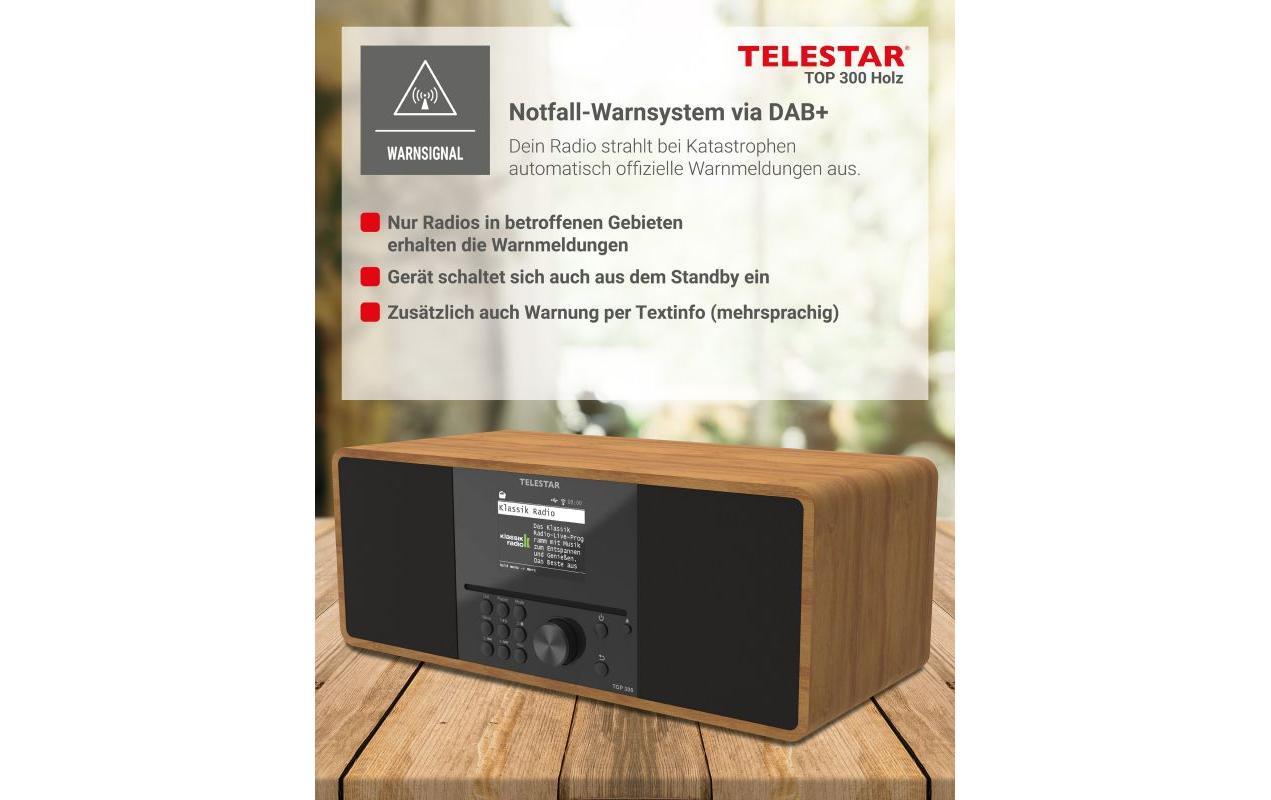 Internet Radio TOP 300 Braun/Holz<br>Stereo-Radio mit CD-Player, DAB+/FM und Internetradio