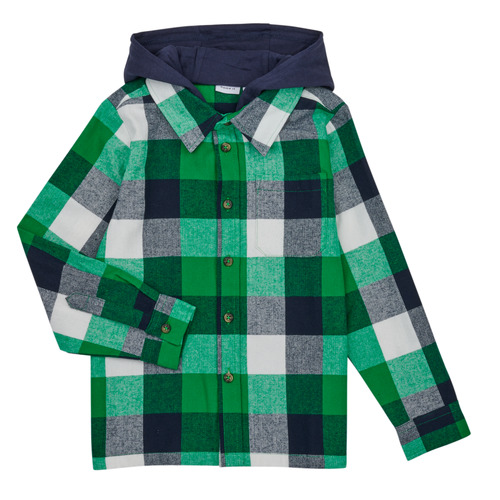 Name it - NKMLANE LS OVERSHIRT WH - Vert / Marine / Blanc