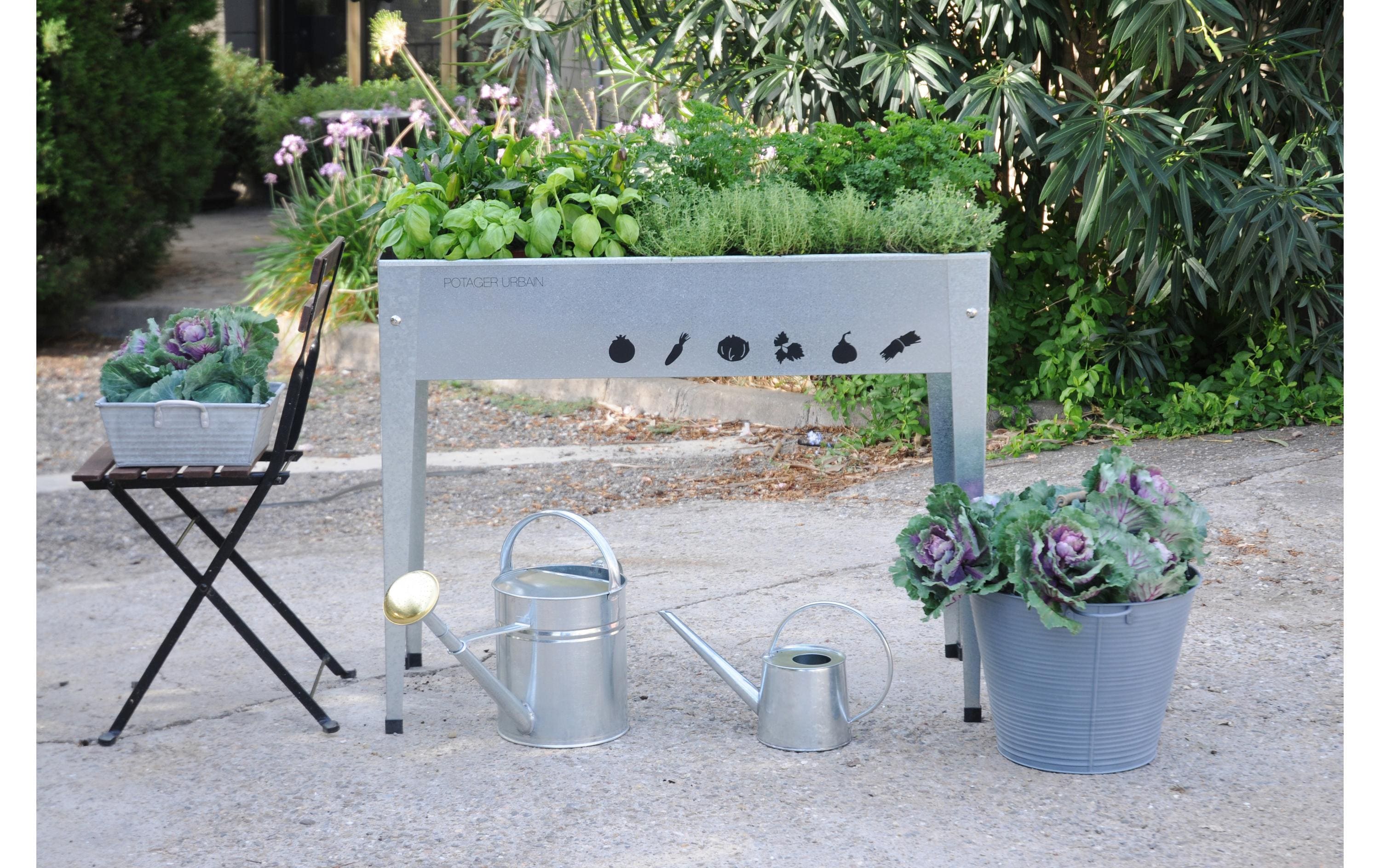 Hochbeet 100 x 40 x 84 cm Urban Garden Anthrazit<br>Pflanzgefäss (Hochbeet)