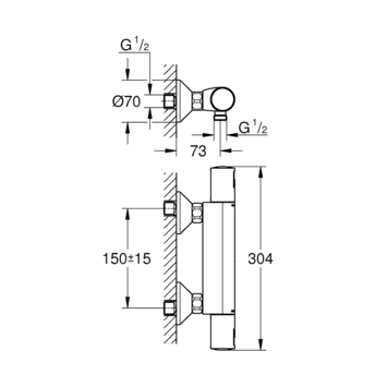 Grohe douchekraan Precision Start mat zwart