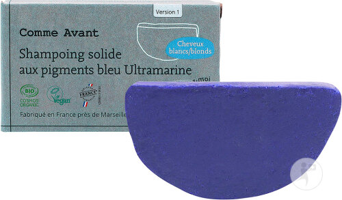 Comme Avant Shampoing Solide Aux Pigments Bleu Ultramarine Cheveux Blonds/Blancs 70g