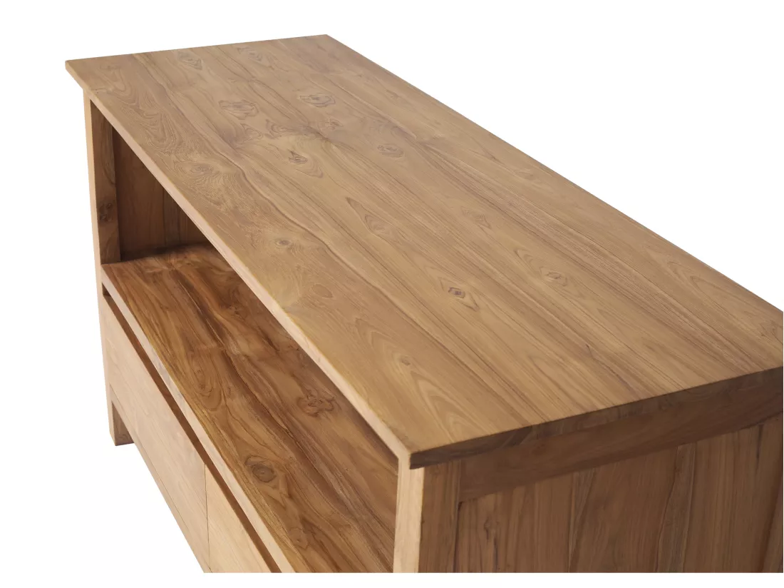 Meuble de salle de bain en teck avec double vasque - 135 cm - KETAPANG