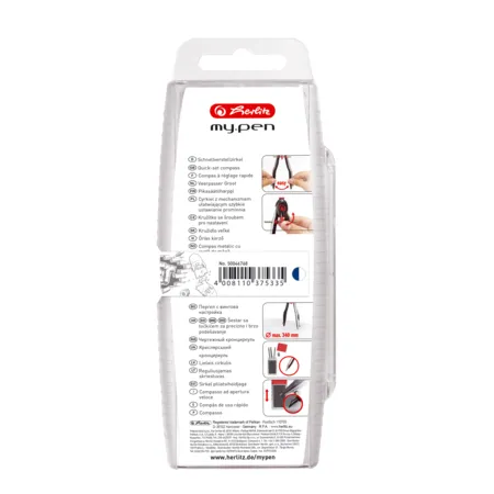 Herlitz Schnellverstellzirkel my.penblau/weiß in Hängepackung