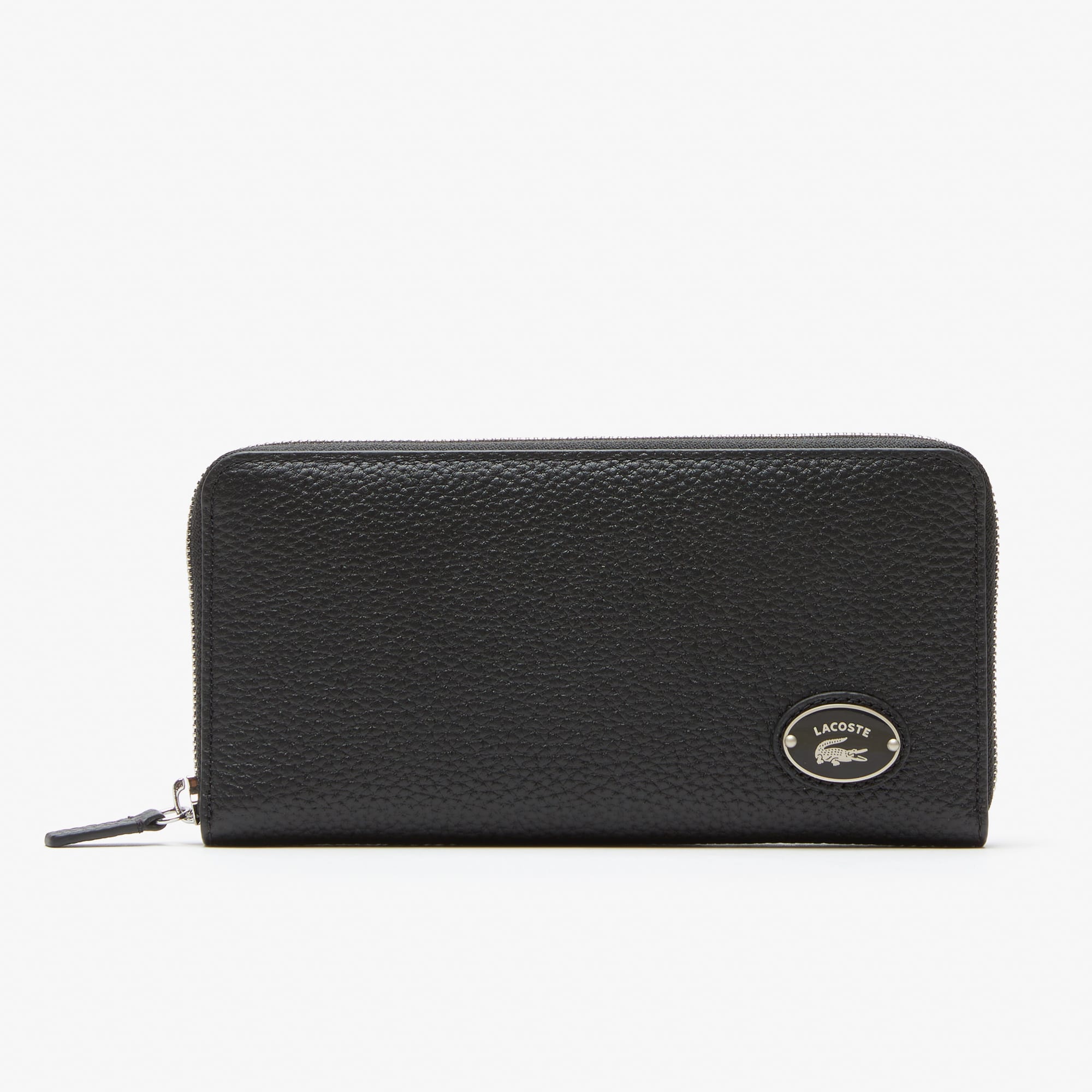 Portefeuille zippé femme Lacoste avec plaque métallique Portefeuilles & Petite Maroquinerie - Noir - Lacoste - Femme
