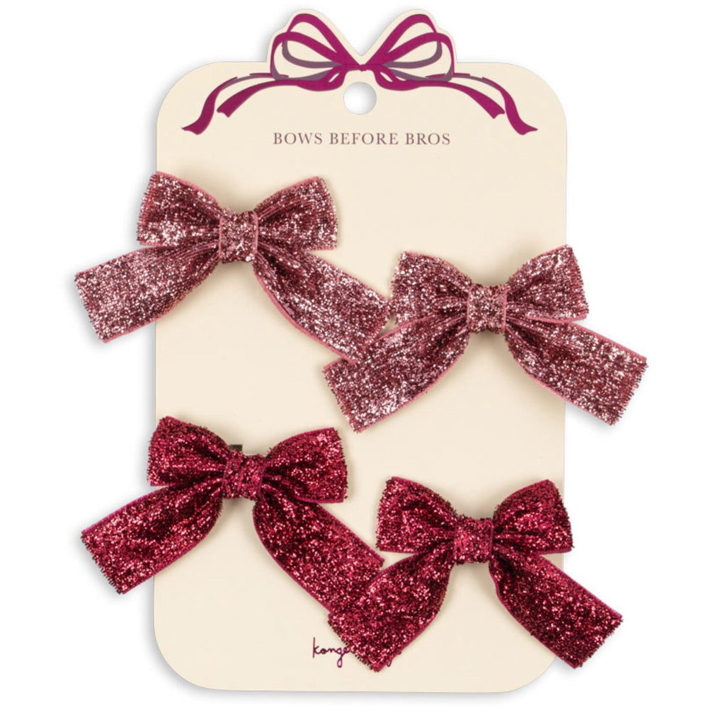 Køb Konges Sløjd Pink Mix 4 Pak Glitter Sløjfe Hair Clips