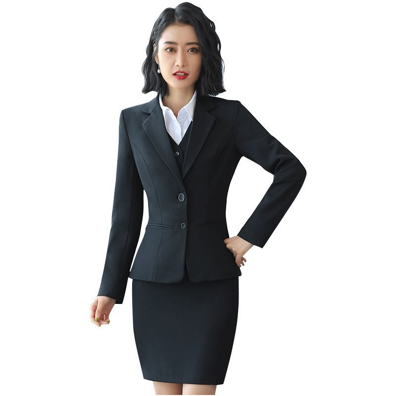 Skyheart - Effen blazer / overhemd / enkelrijs vest / pantalon / kokerrok / set