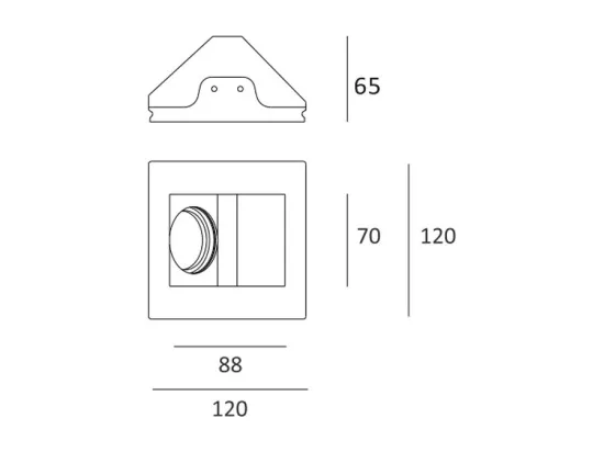 Collerette Downlight Intégration Plâtre/Pladur Carrée Accent pour Ampoule LED GU10/GU5.3 Coupe 123x123 mm UGR17 Blanc