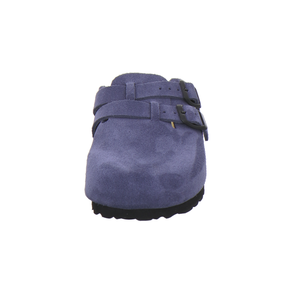 modischer Clogs Damen Leder azzurro Velour