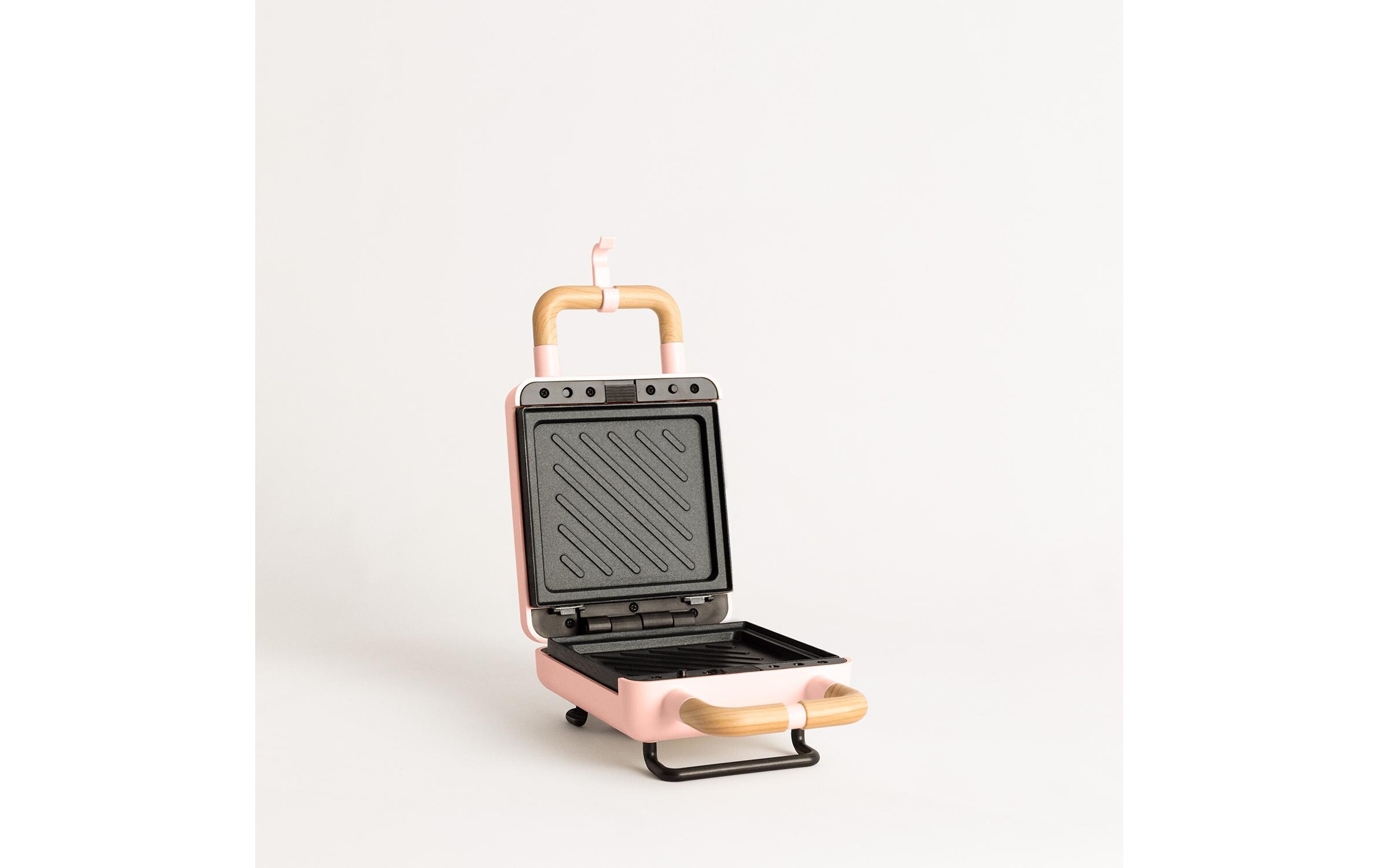 Waffeleisen Stone 2 in 1 Compact PastellrosaWaffel- und Sandwichmaker mit austauschbaren Platten