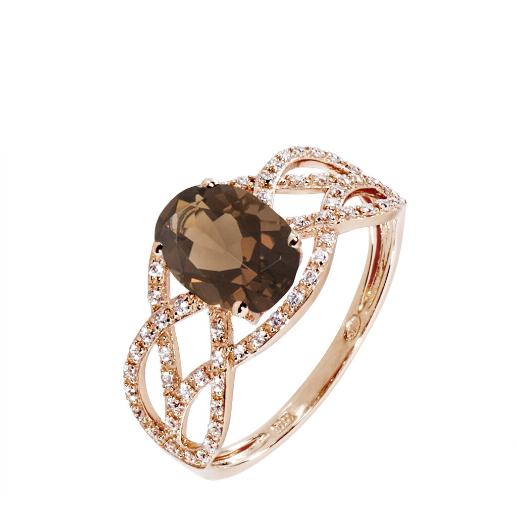Bague Tina Or Rose Quartz Et Diamant