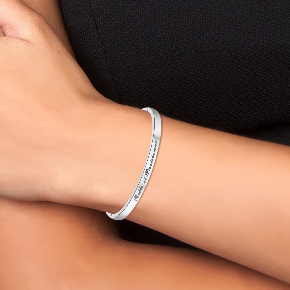 Belle et Parisienne - Bracelet SC Crystal en Acier Rhodié argenté