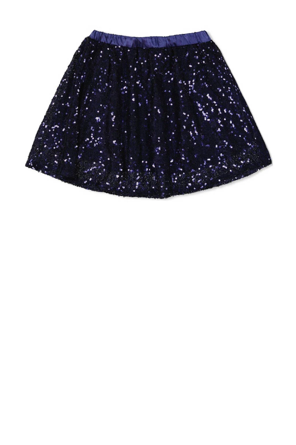 Jubel korte rok met pailletten donkerblauw