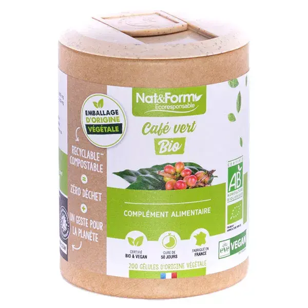 Café Verde Orgânico Ecológico Nat & Form - 200 cápsulas