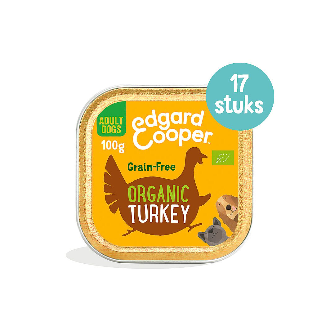 Edgard & Cooper Adult Biologisch Kuipjes Kalkoen 17 x 100 gram