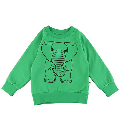 DYR-Cph Sweatshirt - Animal Bellow - Green Outline Elephant