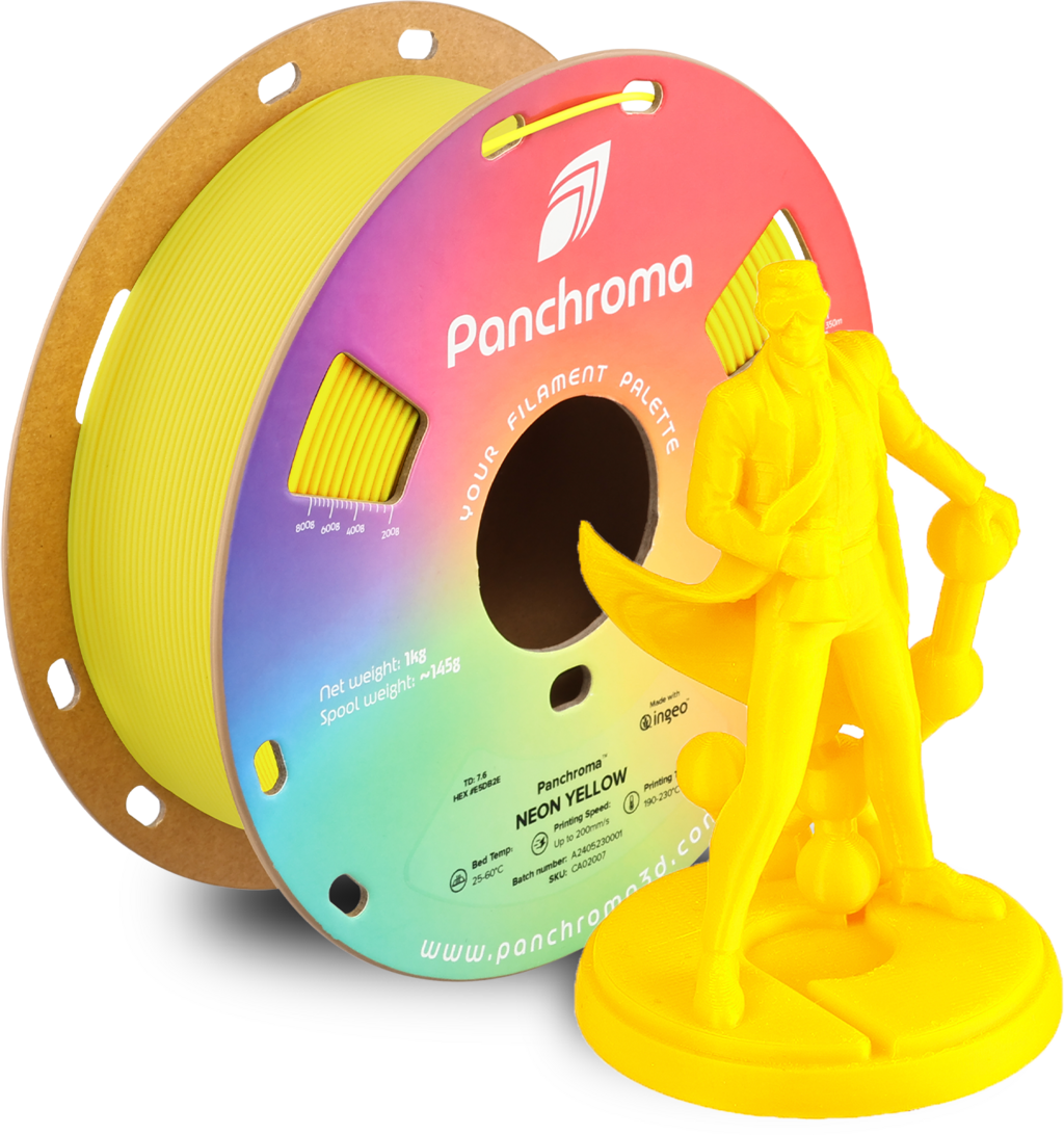 Polymaker  Panchroma™ PLA Neon Yellow, 1,75 mm / 1000 g    UV reaktives Filament in Gelb