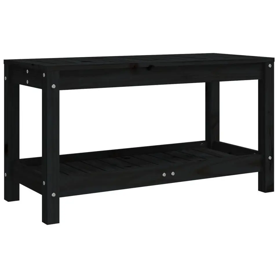 vidaXL - Tuinbank - Zwart - Grenenhout - 82.5 x 35 x 45 cm
