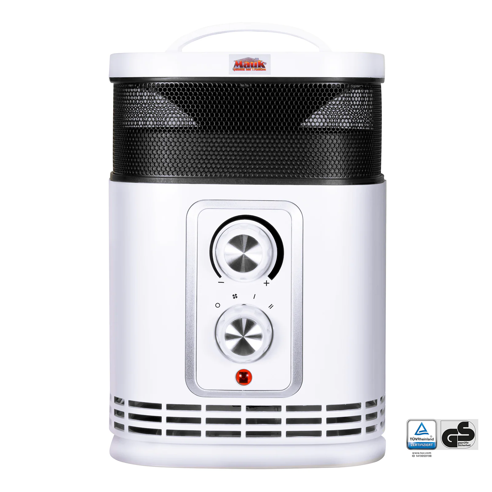 Mauk PTC Keramikheizlüfter 360 Grad 1500W mit Ventilatorfunktion