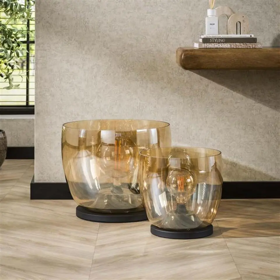 Hoyz Collection - Vloerlamp UP XL - Amberkleurig Glas - Ø33