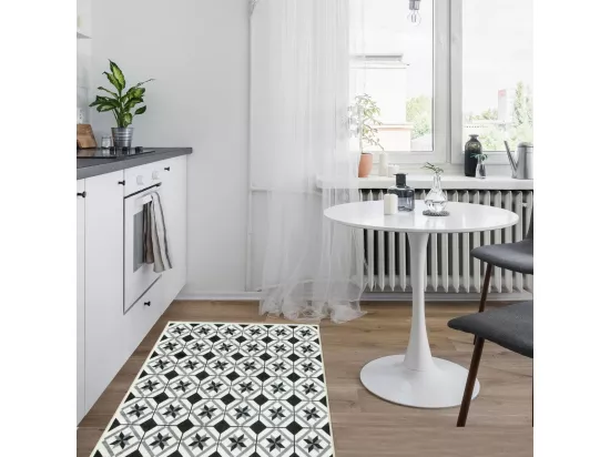 Tapis de cuisine 80x150 Noir , facile d'entretien N & B