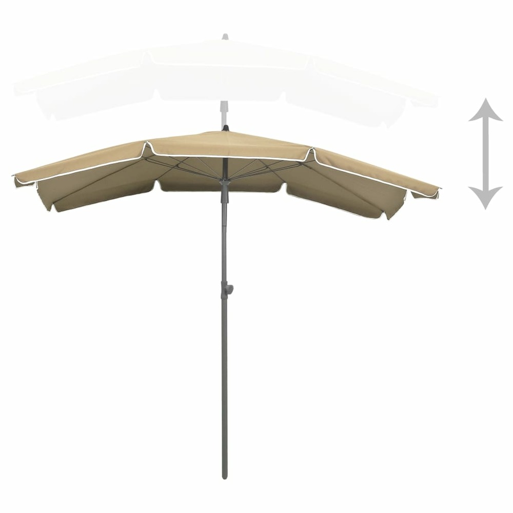 Parasol de jardin avec mât 200 x 130 cm taupe