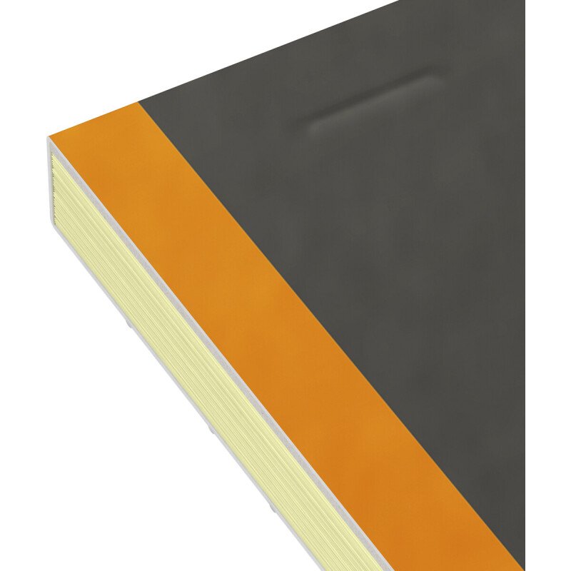 Bloc-notes Oxford international a4+ ligné jaune 6 mm 160 pages agrafées couverture carte orange