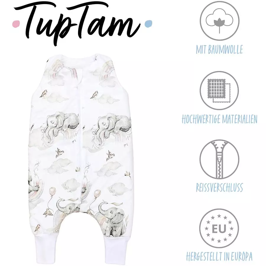 TupTam Baby Winter Schlafsack mit Beinen regenbogen
