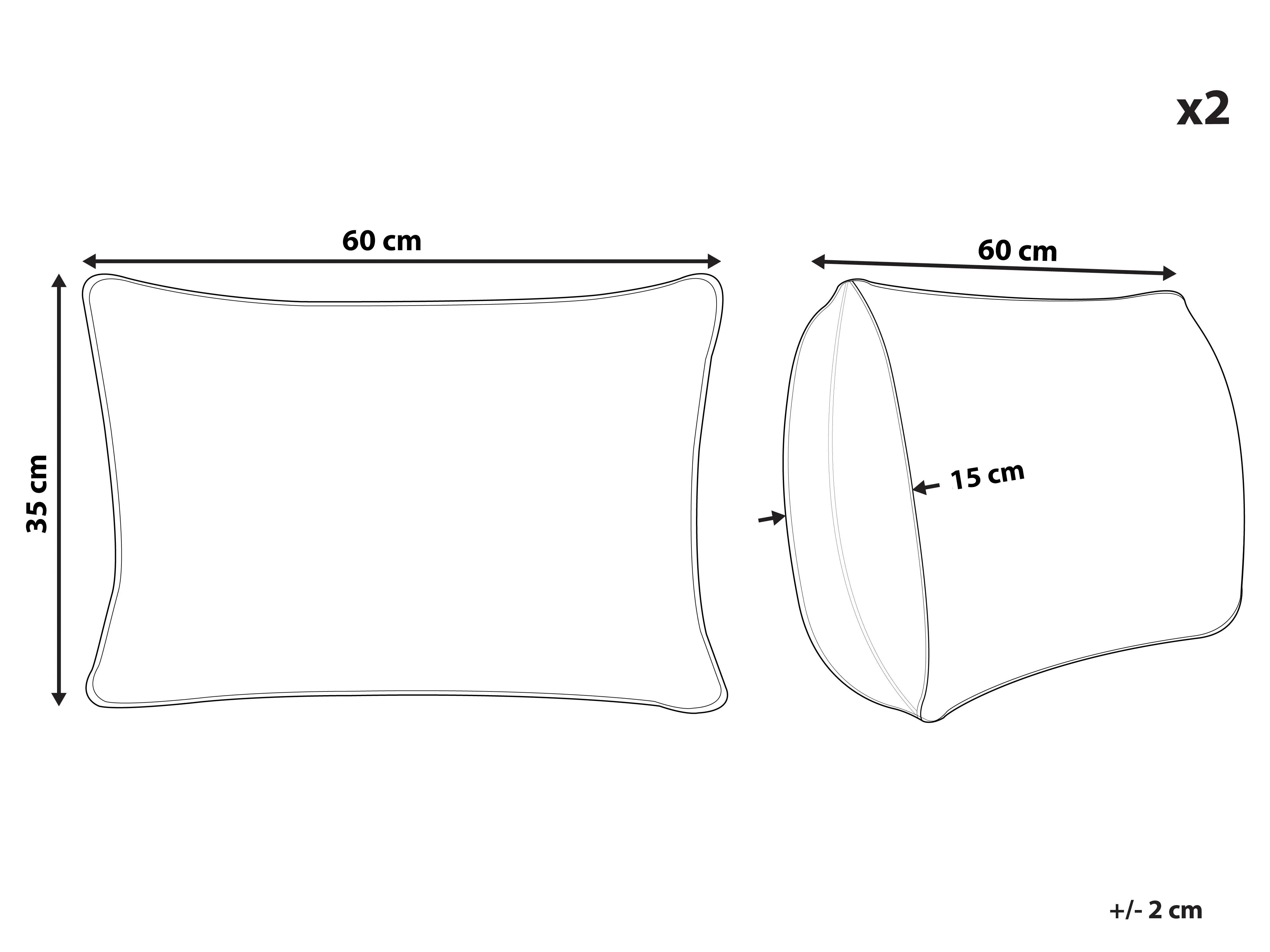 Set van 2 sierkussens CRODYLINE Fluweel 35 x 60 cm Bruin gestreept