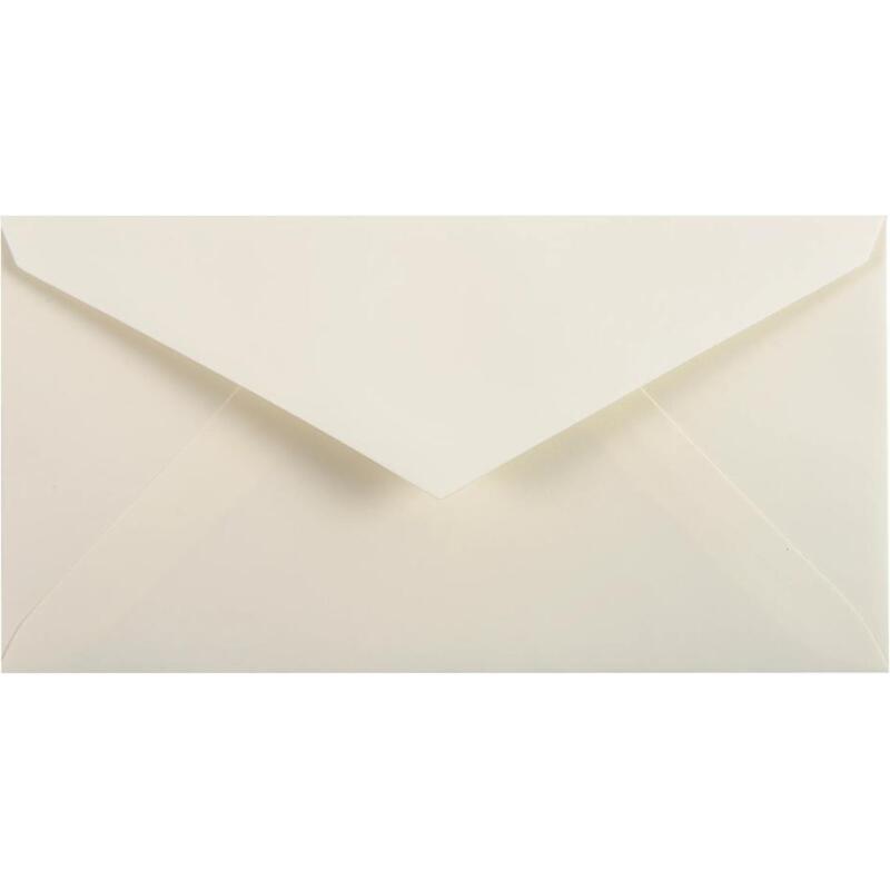 20 enveloppes DL(110x220mm) Vélin pur coton gommées - Crème
