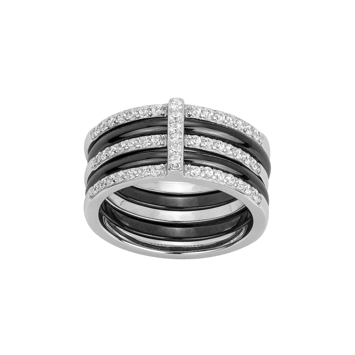 Bague en Argent avec oxyde de zirconium blanc